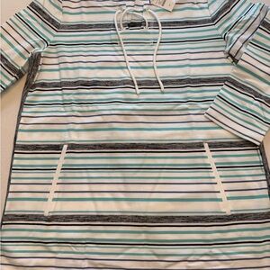 TALBOTS Blue&Black Striped Long Sleeve Tee